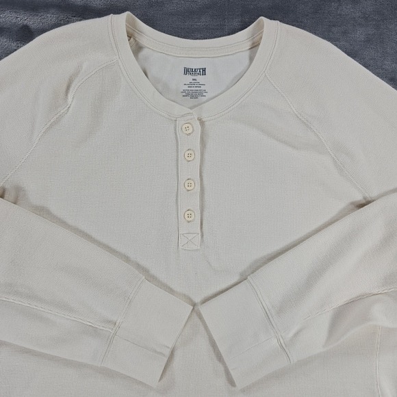 Duluth Longtail T Winter Waffle Henley Shirt Womens 2XL Cream Thermal 94724 - Picture 2 of 6